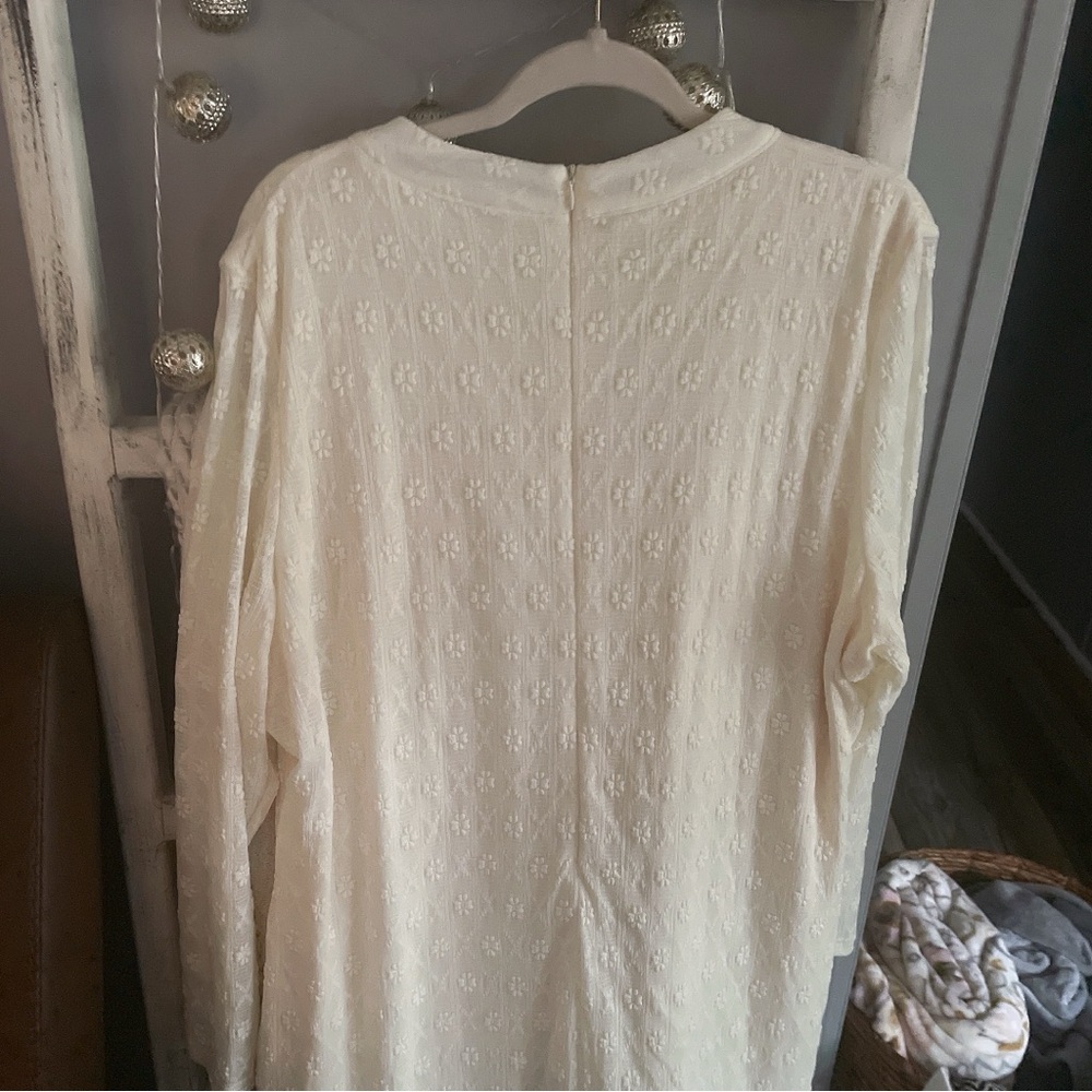 Shein Cream Lace Long Sleeve Dress Size 4X- More like a Size XL - Picture 10 of 12